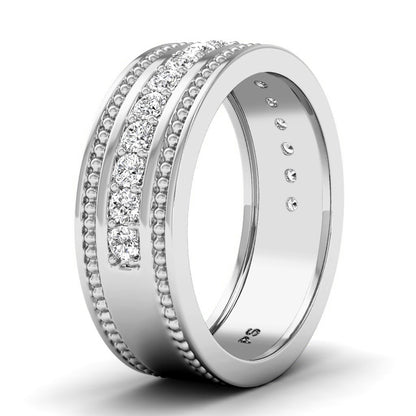 0.80 CT Round Cut Lab Grown Diamonds - Mens Wedding Band