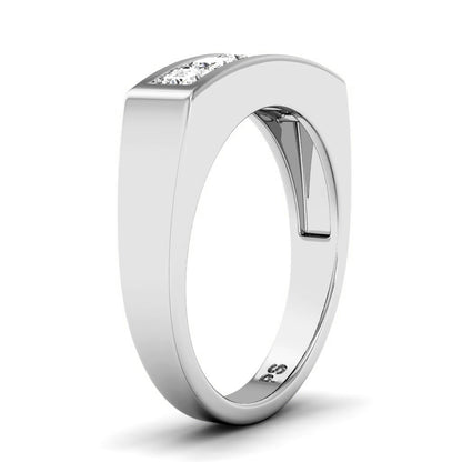 1.00 CT Princess Cut Lab Grown Diamonds - Mens Wedding Band