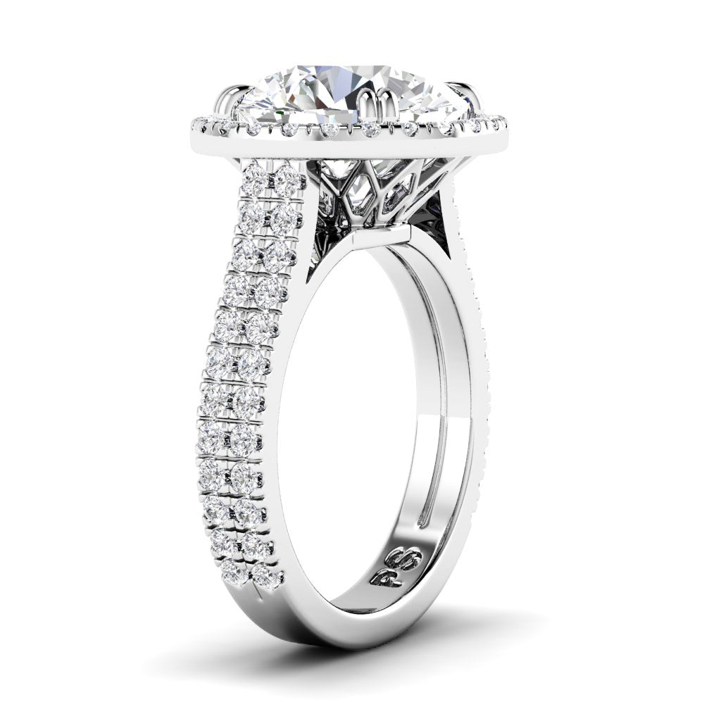 11.65 CT Round Cut Lab Grown Diamonds - Halo Ring