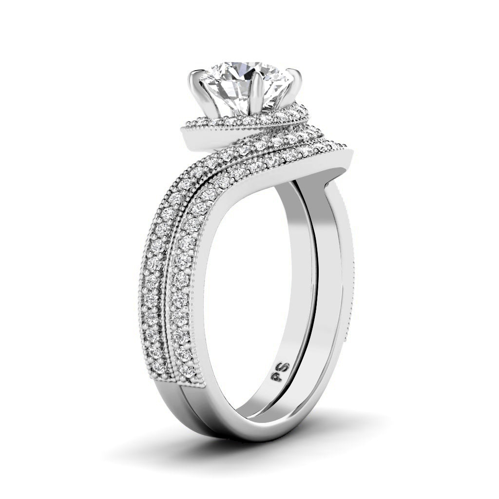 0.95-3.45 CT Round Cut Lab Grown Diamonds - Bridal Set