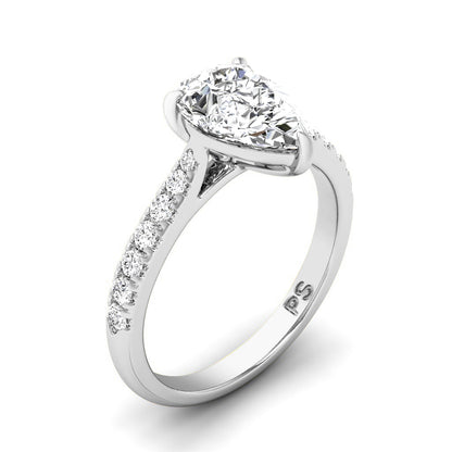 0.85-3.35 CT Round &amp; Pear Cut Lab Grown Diamonds - Engagement Ring