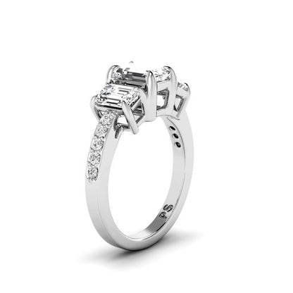 1.50-2.65 CT Round &amp; Emerald Cut Diamonds - Engagement Ring