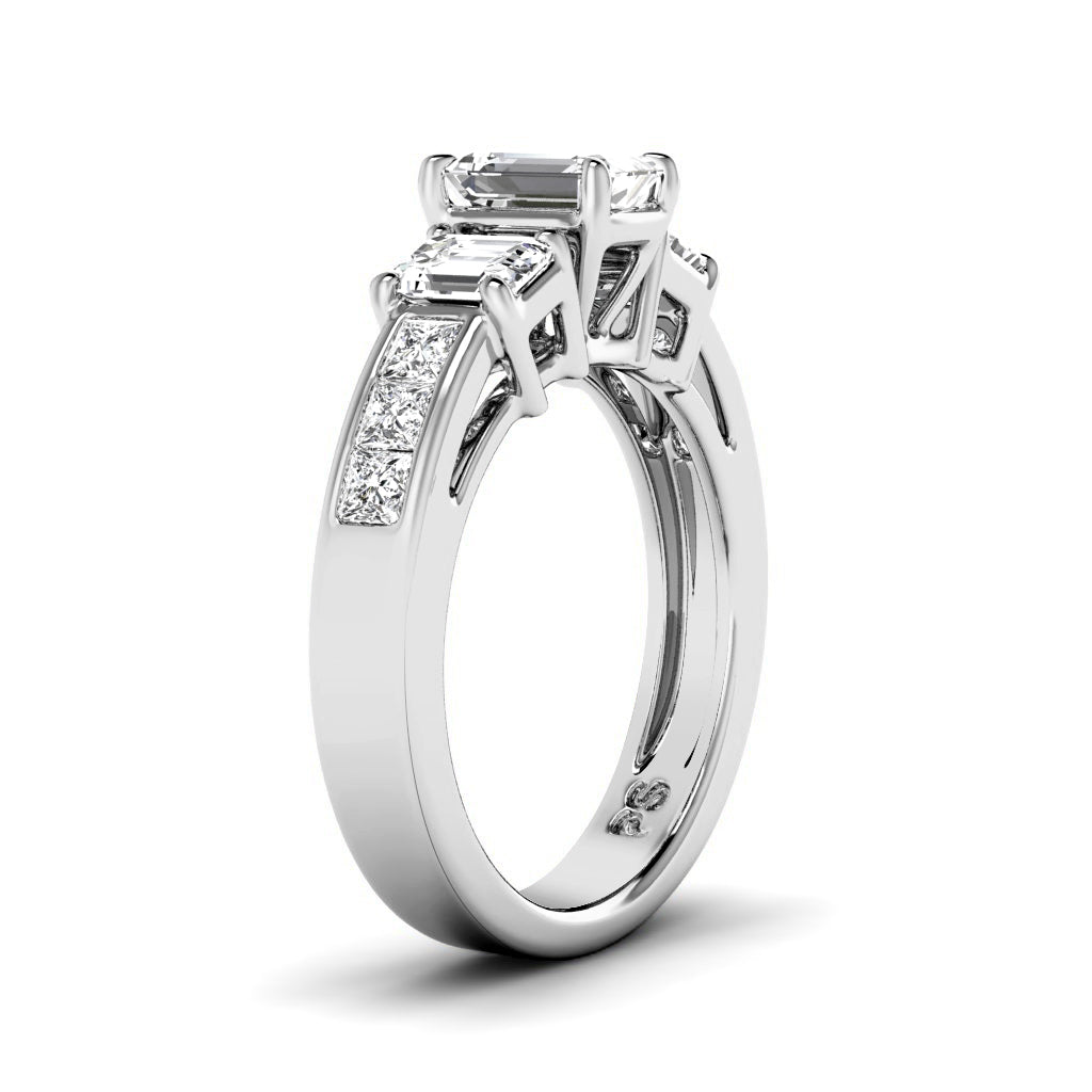 1.70-4.20 CT Princess &amp; Emerald Cut Lab Grown Diamonds - Engagement Ring