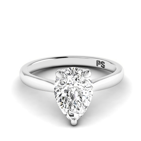 0.50-3.00 CT Pear Cut Lab Grown Diamonds - Solitaire Ring