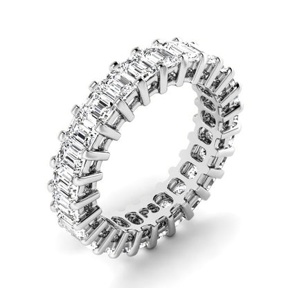 5.00 CT Emerald Cut Lab Grown Diamonds - Eternity Ring