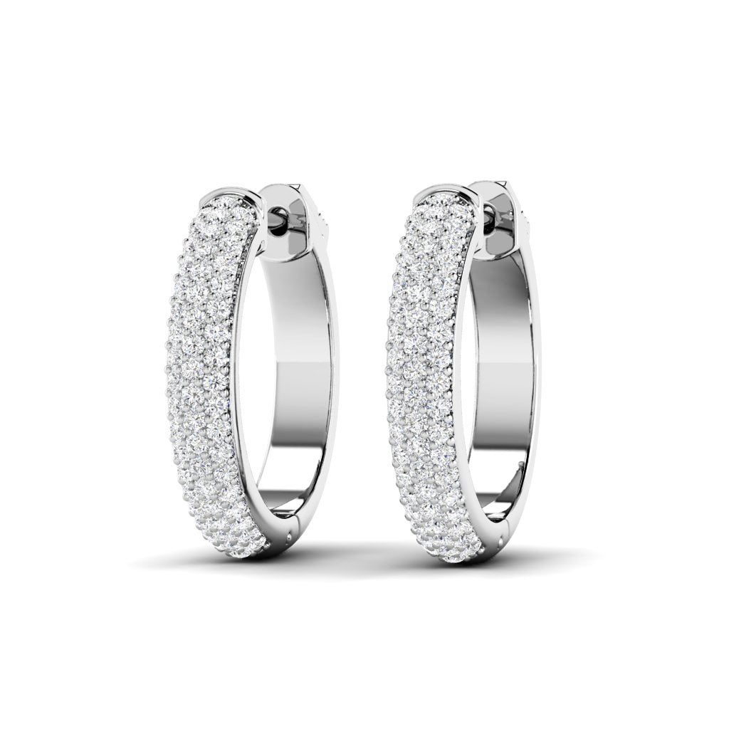 0.75-1.25 CT Round Cut Diamonds - Hoop and Drop Earrings