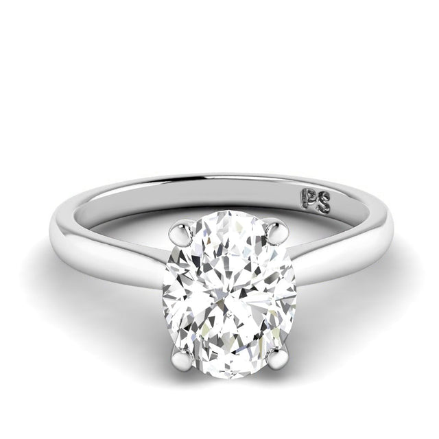 0.50-6.00 CT Oval Cut Lab Grown Diamonds - Solitaire Rings