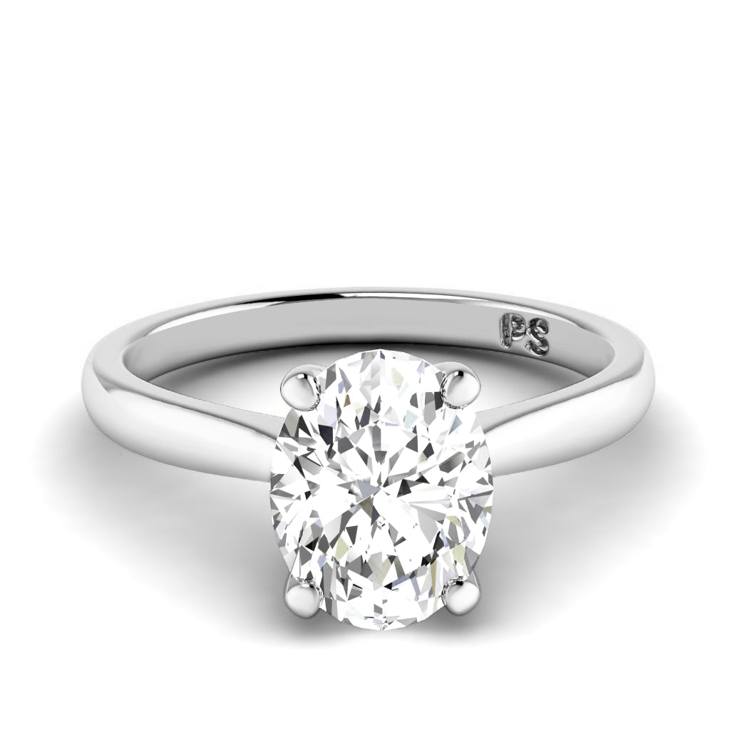 0.50-3.00 CT Oval Cut Lab Grown Diamonds - Solitaire Ring