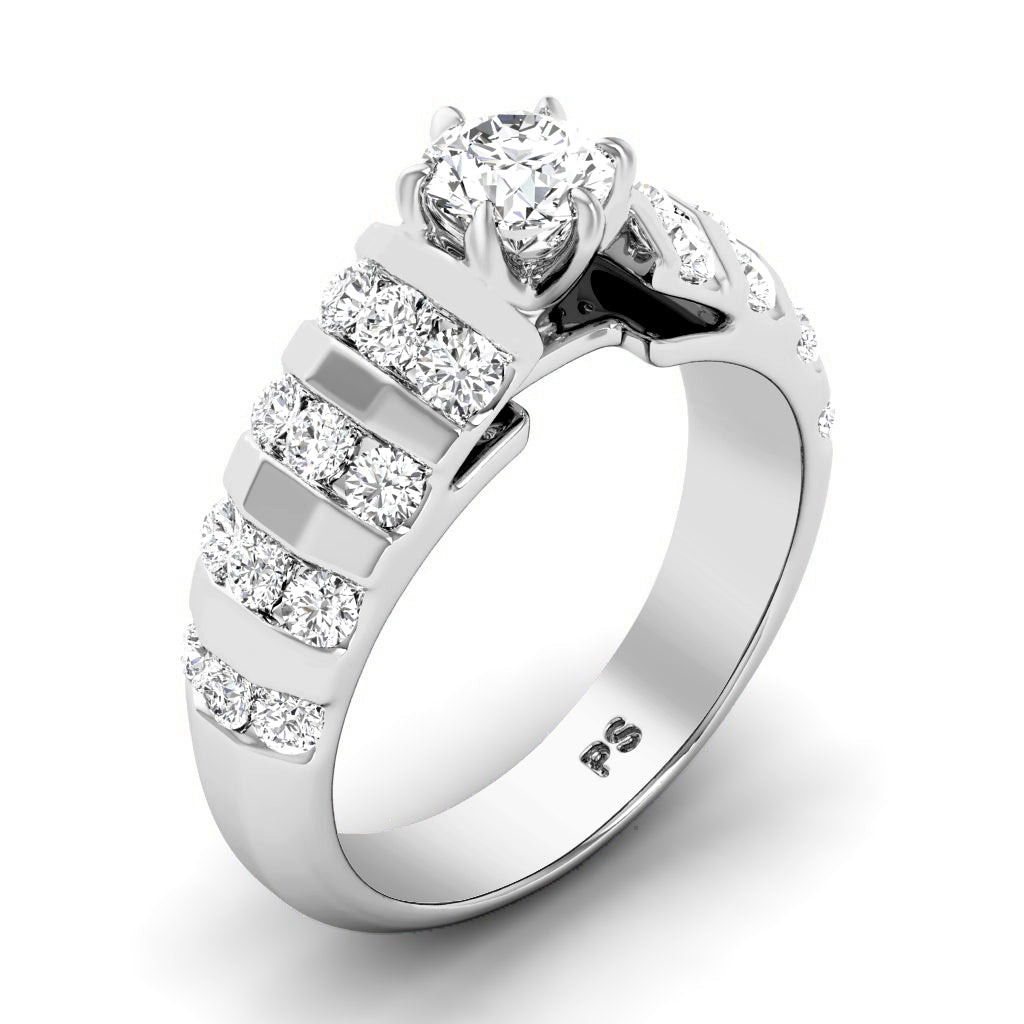 Exquisite 1.10 CT Round Cut Diamonds - Engagement Ring in 14KT White Gold