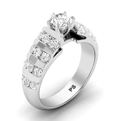 Exquisite 1.10 CT Round Cut Diamonds - Engagement Ring in 14KT White Gold