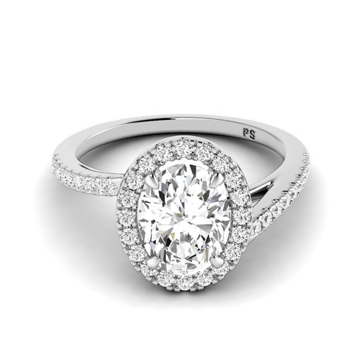 0.85 - 3.35 CT Round & Oval Cut Lab Grown Diamonds - Halo Ring - Primestyle.com
