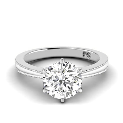 0.50-3.00 CT Round Cut Lab Grown Diamonds - Solitaire Ring