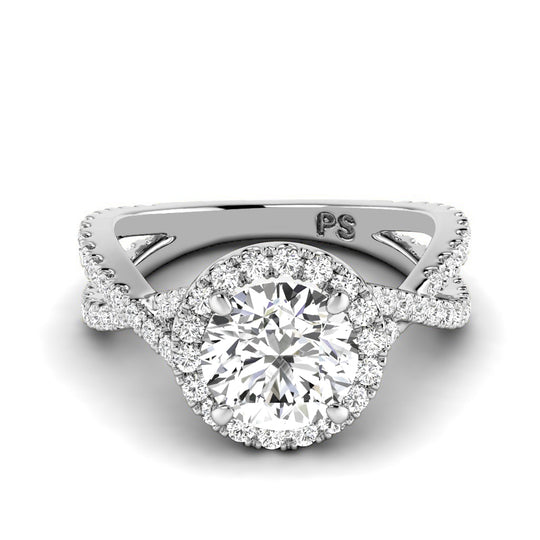 1.10-3.60 CT Round & Oval Cut Lab Grown Diamonds - Halo Ring