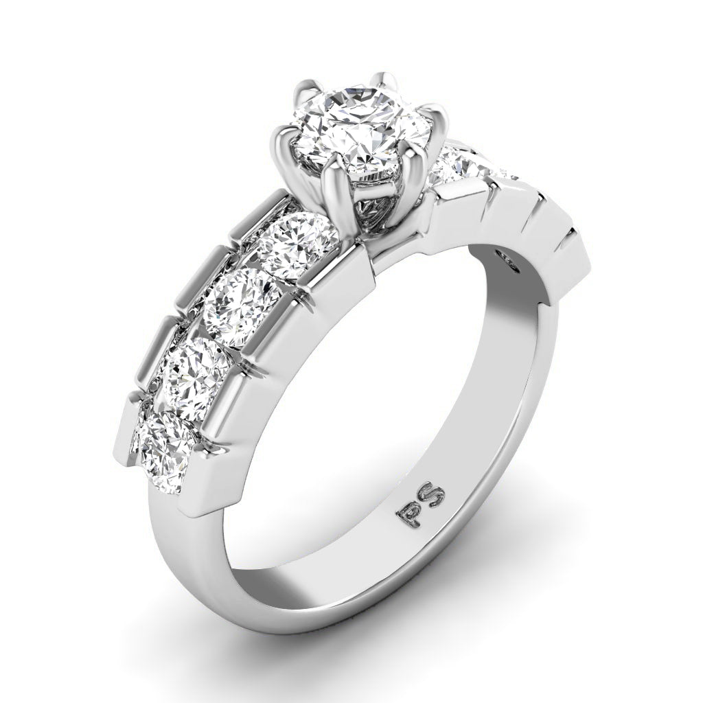 1.55-4.05 CT Round Cut Lab Grown Diamonds - Engagement Ring