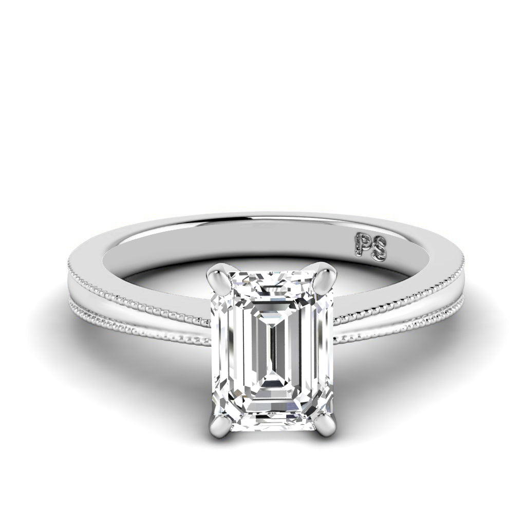 0.50-3.00 CT Emerald Cut Lab Grown Diamonds - Solitaire Ring