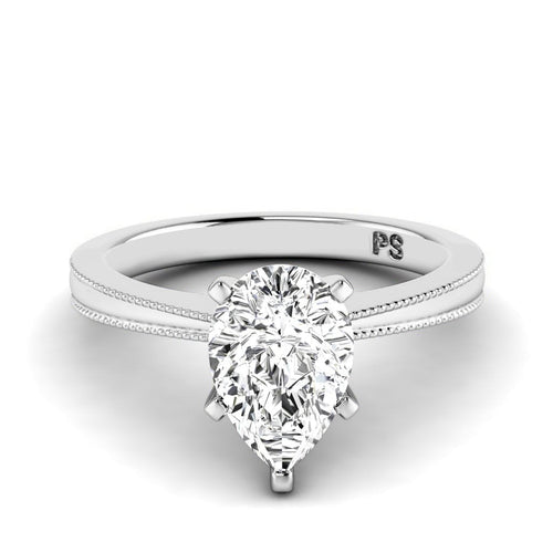 0.50 - 3.00 CT Pear Cut Lab Grown Diamonds - Solitaire Ring - Primestyle.com