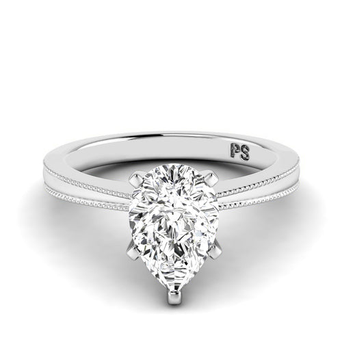0.50-3.00 CT Pear Cut Lab Grown Diamonds - Solitaire Ring