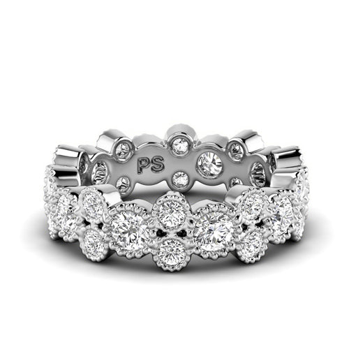 1.70 CT Round Cut Lab Grown Diamonds - Eternity Ring - Primestyle.com