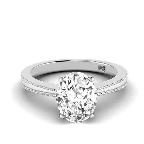 0.50 - 3.00 CT Oval Cut Lab Grown Diamonds - Solitaire Ring - Primestyle.com