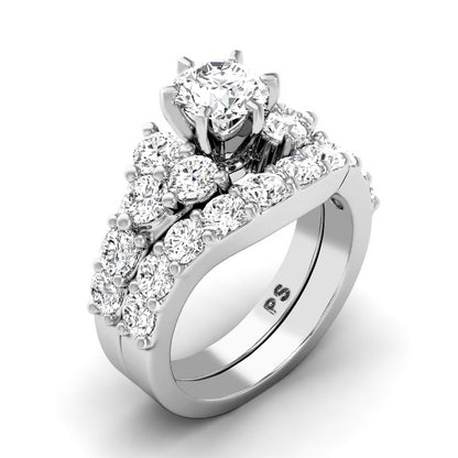 3.05-5.55 CT Round Cut Lab Grown Diamonds - Bridal Set