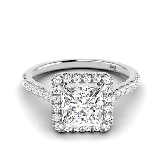 0.95-3.45 CT Round & Princess Cut Lab Grown Diamonds - Halo Ring
