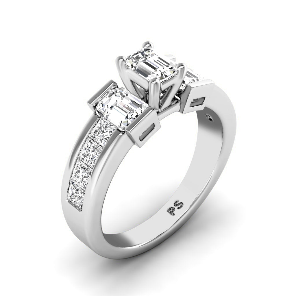 1.65-2.80 CT Princess &amp; Emerald Cut Diamonds - Engagement Ring