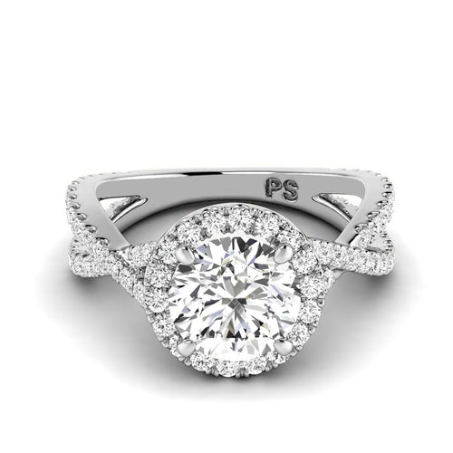 1.10 - 3.60 CT Round Cut Lab Grown Diamonds - Halo Ring - Primestyle.com