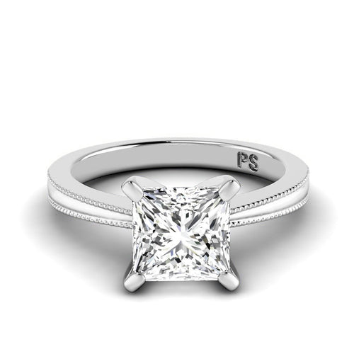 0.50 - 3.00 CT Princess Cut Lab Grown Diamonds - Solitaire Ring - Primestyle.com