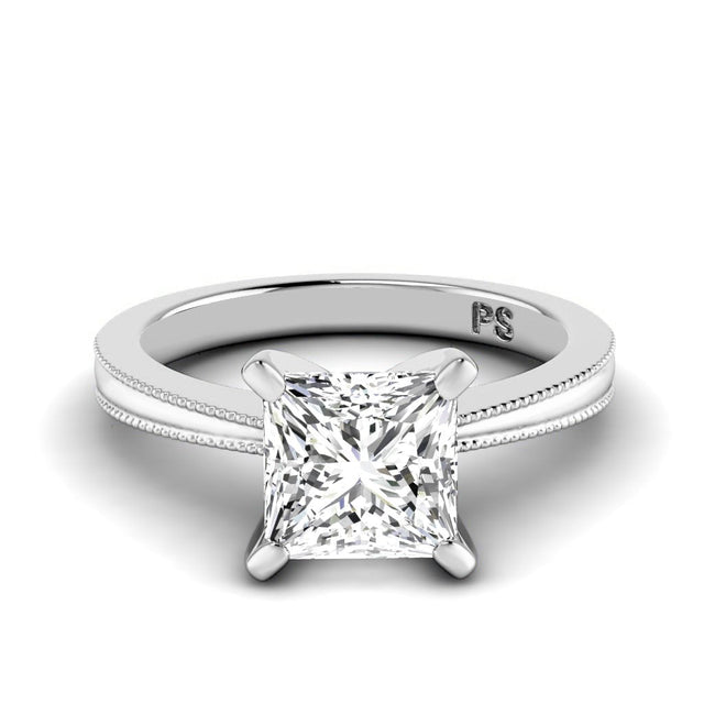 0.50-6.00 CT Princess Cut Lab Grown Diamonds - Solitaire Rings