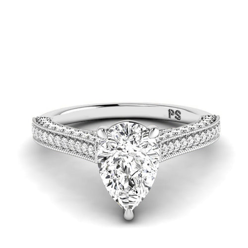 1.15 - 6.65 CT Pear & Round Cut Diamonds - Engagement Ring - Primestyle.com