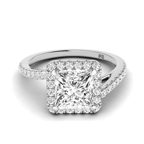 0.85 - 3.35 CT Round & Princess Cut Lab Grown Diamonds - Halo Ring - Primestyle.com