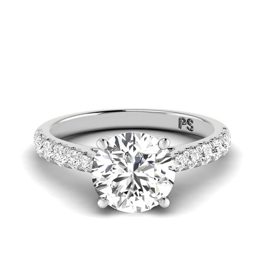 0.85-3.35 CT Round Cut Lab Grown Diamonds - Engagement Ring