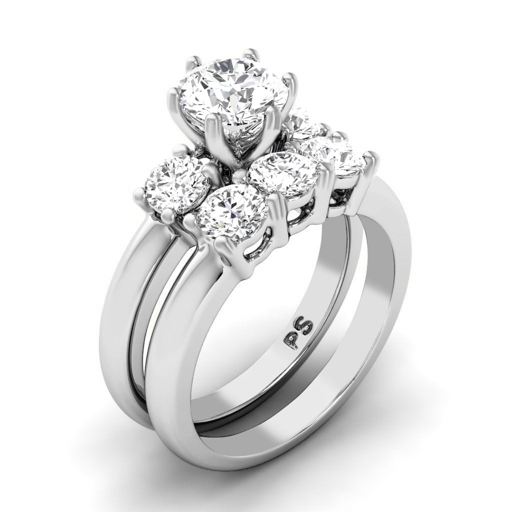 1.50-4.00 CT Round Cut Lab Grown Diamonds - Bridal Set