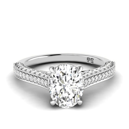 1.15-3.65 CT Round &amp; Oval Cut Lab Grown Diamonds - Engagement Ring