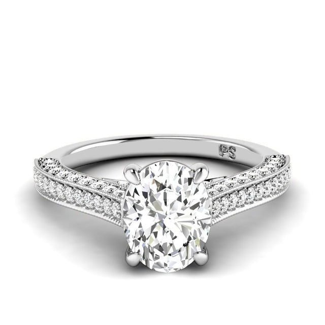 1.15-6.65 CT Oval & Round Cut Lab Grown Diamonds - Engagement Ring