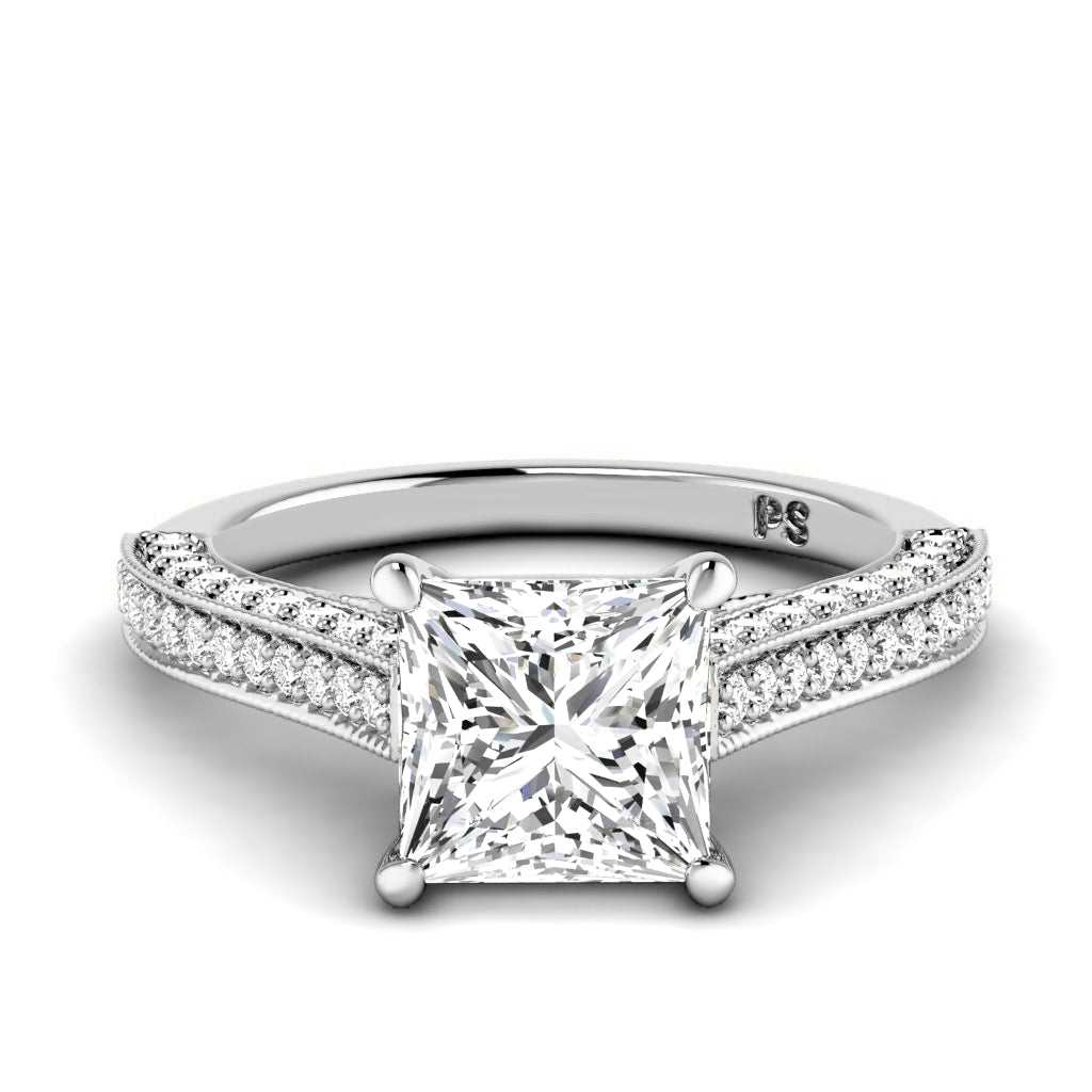 1.15-3.65 CT Round &amp; Princess Cut Lab Grown Diamonds - Engagement Ring