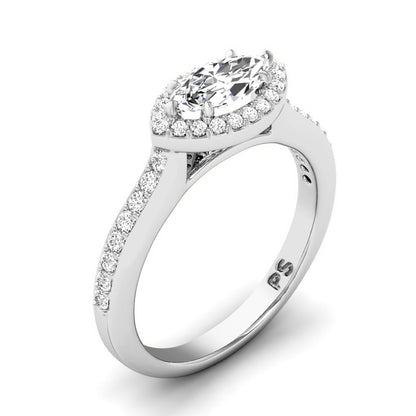 0.80-3.30 CT Round &amp; Marquise Cut Lab Grown Diamonds - Engagement Ring