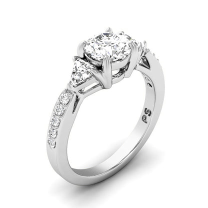 1.10-3.60 CT Round &amp; Triangle Cut Lab Grown Diamonds - Engagement Ring