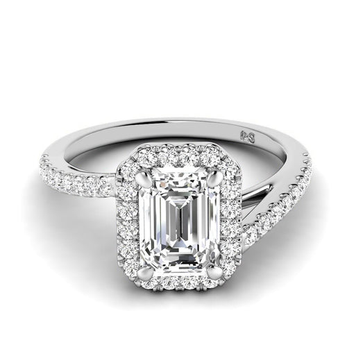 0.85 - 3.35 CT Round & Emerald Cut Lab Grown Diamonds - Halo Ring - Primestyle.com