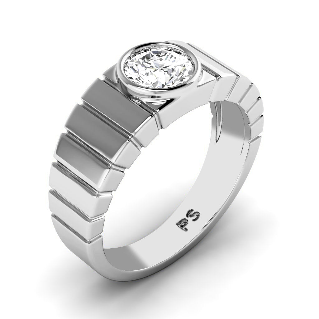 0.40 CT Round Cut Diamonds - Mens Wedding Band