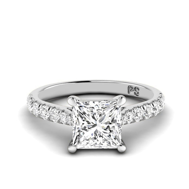 0.85-6.35 CT Princess & Round Cut Lab Grown Diamonds - Engagement Ring