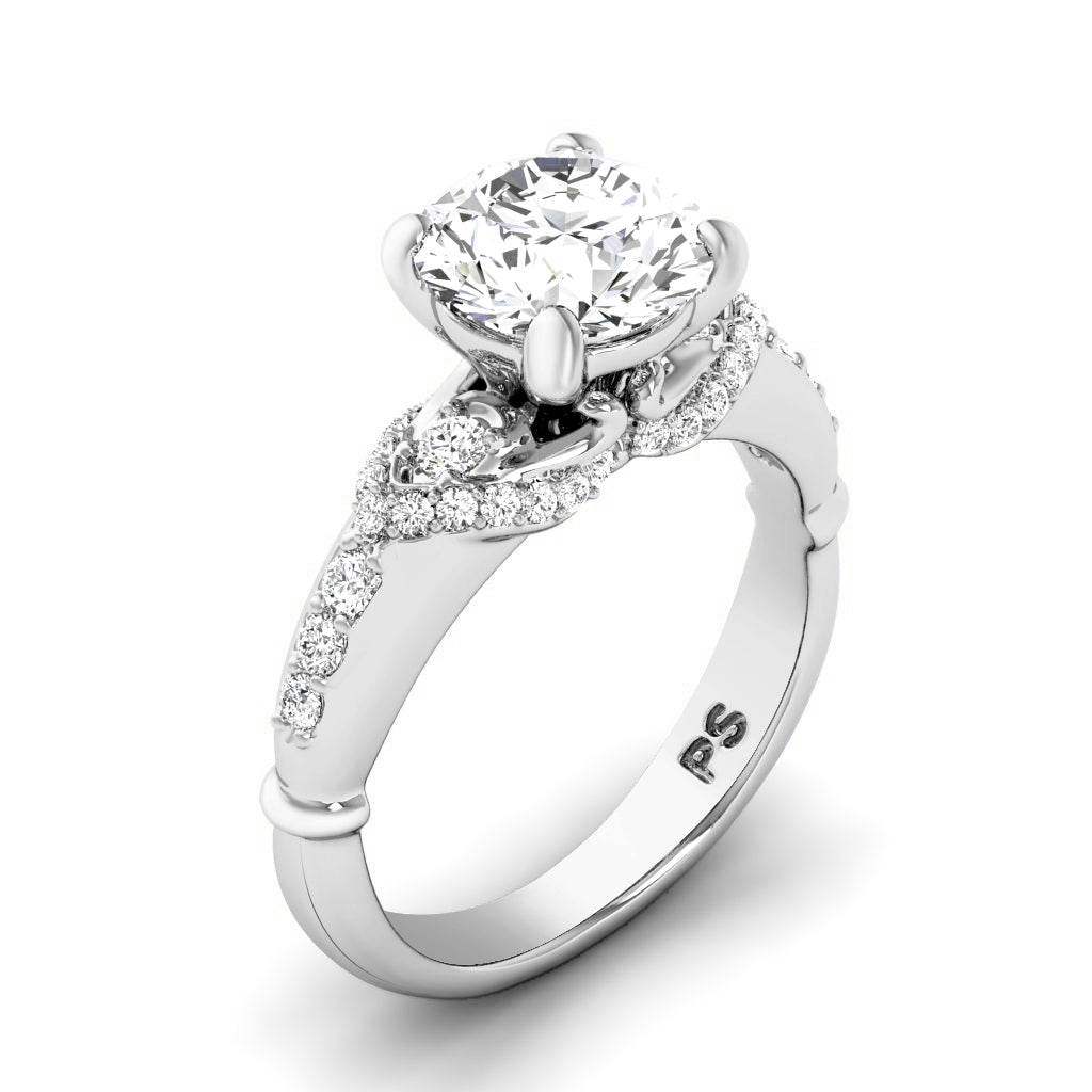 0.75-3.25 CT Round Cut Lab Grown Diamonds - Engagement Ring