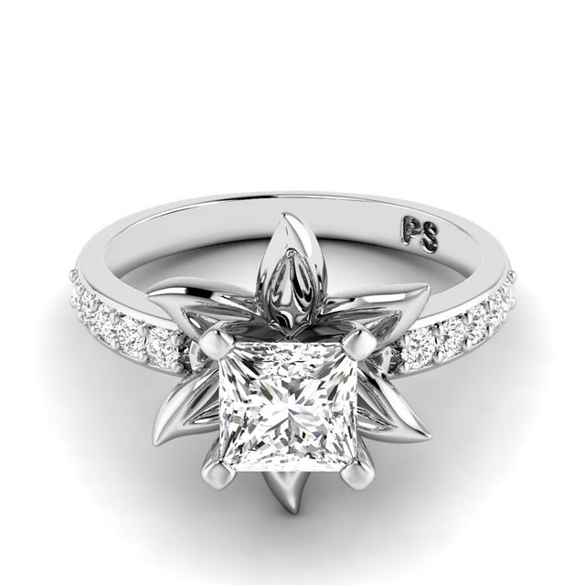 0.60-1.75 CT Princess & Round Cut Natural Diamonds - Engagement Ring