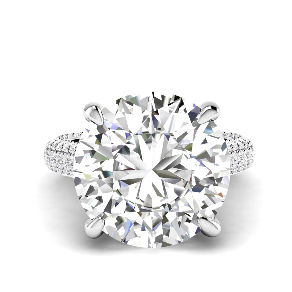 11.90 CT Round Cut Lab Grown Diamonds - Engagement Ring