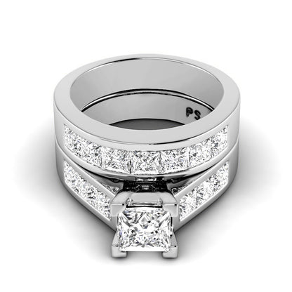 2.60-3.75 CT Princess Cut Diamonds - Bridal Set