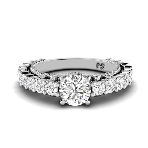 2.05-3.20 CT Round Cut Natural Diamonds - Engagement Ring