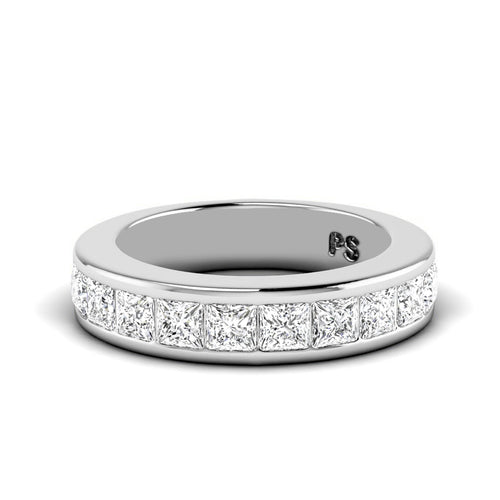 0.80 CT Princess Cut Lab Grown Diamonds - Wedding Band - Primestyle.com
