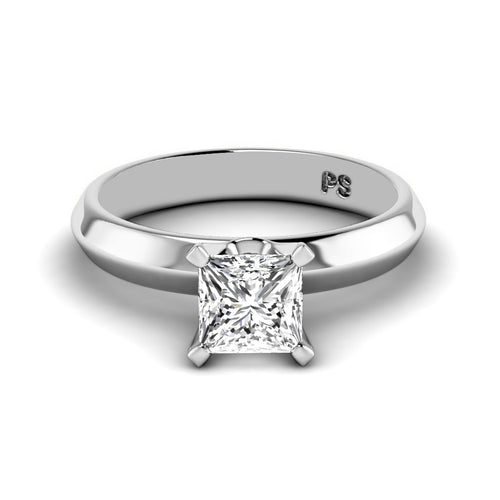 0.35-1.50 CT Princess Cut Diamonds - Solitaire Ring