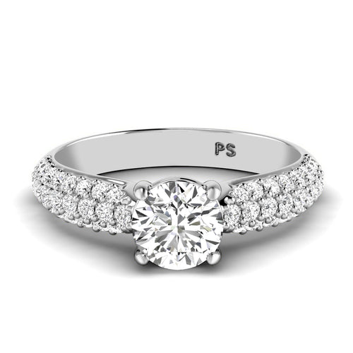 0.85-2.00 CT Round Cut Natural Diamonds - Engagement Ring
