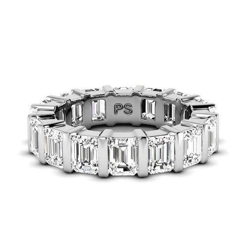 5.50 CT Emerald Cut Lab Grown Diamonds - Eternity Ring - Primestyle.com